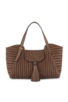 The Neeson Tassel Tote in Shiny Capra:Brown :One Size